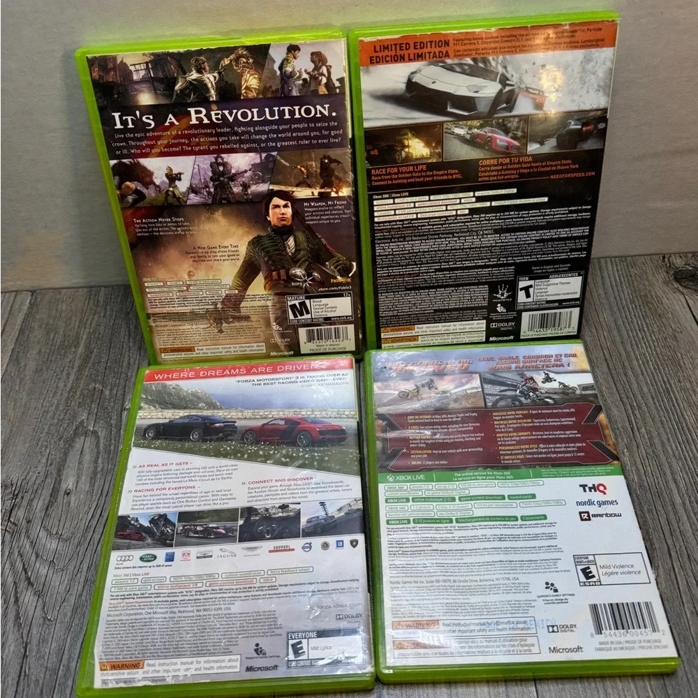 Microsoft Xbox 360 120GB Console No Wires 4 Games Bundle Authentic OEM Tested